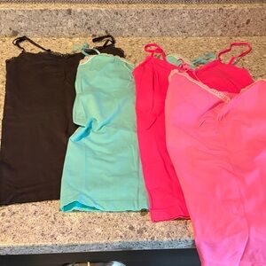 Victoria's Secret Black, Turquoise, and Pink Camisoles